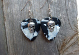 CLEARANCE Small Skull Charm Guitar Pick Earrings - Pick Your Color