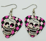 CLEARANCE Skull Charm Guitar Pick Earrings - Pick Your Color