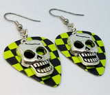 CLEARANCE Skull Charm Guitar Pick Earrings - Pick Your Color
