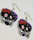 CLEARANCE Large Black Skull and Crossbone Charm Guitar Pick Earrings - Pick Your Color