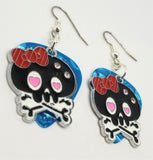 CLEARANCE Large Black Skull and Crossbone Charm Guitar Pick Earrings - Pick Your Color