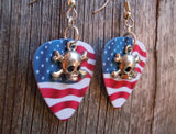 CLEARANCE Small Skull and Crossbone Charms Guitar Pick Earrings - Pick Your Color