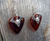 CLEARANCE Bat Skull Charm Guitar Pick Earrings - Pick Your Color