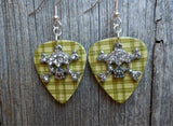 CLEARANCE Crystal Skull and Crossbones Charm Guitar Pick Earrings - Pick Your Color