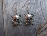 CLEARANCE Skull and Crossbones Charm Guitar Pick Earrings - Pick Your Color