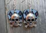 CLEARANCE Skull and Crossbones Charm Guitar Pick Earrings - Pick Your Color