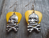 CLEARANCE Large Skull and Crossbone Charms Guitar Pick Earrings - Pick Your Color