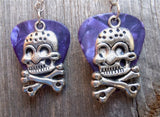 CLEARANCE Large Skull and Crossbone Charms Guitar Pick Earrings - Pick Your Color