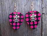 CLEARANCE Girl Skull and Crossbone Charm Guitar Pick Earrings - Pick Your Color