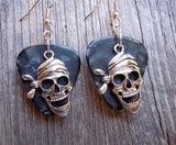 CLEARANCE Pirate Skull with Bandana Charm Guitar Pick Earrings - Pick Your Color