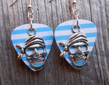 CLEARANCE Pirate Skull with Bandana Charm Guitar Pick Earrings - Pick Your Color