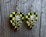 CLEARANCE Pirate Skull with Bandana Charm Guitar Pick Earrings - Pick Your Color