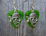 CLEARANCE Pirate Skull with Bandana Charm Guitar Pick Earrings - Pick Your Color