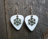 CLEARANCE Snowflake Charm Guitar Pick Earrings - Pick Your Color