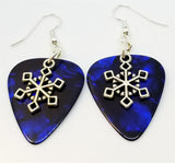 Snowflake Charm Guitar Pick Earrings - Pick Your Color