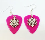 CLEARANCE Snowflake Charm Guitar Pick Earrings - Pick Your Color