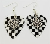 CLEARANCE Snowflake Charm Guitar Pick Earrings - Pick Your Color