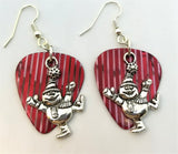 CLEARANCE Snowman Charm Guitar Pick Earrings - Pick Your Color