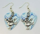 CLEARANCE Snowman Charm Guitar Pick Earrings - Pick Your Color