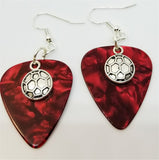 CLEARANCE Soccer Ball Charm Guitar Pick Earrings - Pick Your Color