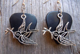 CLEARANCE Old School Tattoo Style Sparrow Charm Guitar Pick Earrings - Pick Your Color