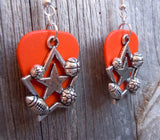 CLEARANCE Sports Star Charm Guitar Pick Earrings - Pick Your Color