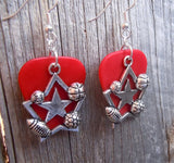 CLEARANCE Sports Star Charm Guitar Pick Earrings - Pick Your Color