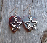 CLEARANCE Double Star Charm Guitar Pick Earrings - Pick Your Color