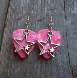 CLEARANCE Double Star Charm Guitar Pick Earrings - Pick Your Color