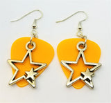 CLEARANCE Double Star Charm Guitar Pick Earrings - Pick Your Color