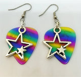 CLEARANCE Double Star Charm Guitar Pick Earrings - Pick Your Color