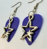 CLEARANCE Double Star Charm Guitar Pick Earrings - Pick Your Color