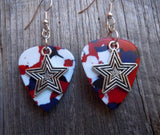 CLEARANCE Star Charm Guitar Pick Earrings - Pick Your Color
