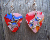 CLEARANCE Crooked Star Charm Guitar Pick Earrings - Pick Your Color
