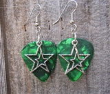 Double Star Charm Guitar Pick Earrings - Pick Your Color