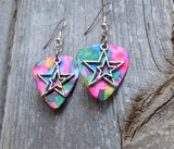 Double Star Charm Guitar Pick Earrings - Pick Your Color