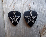 Double Star Charm Guitar Pick Earrings - Pick Your Color