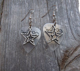 Double Star Charm Guitar Pick Earrings - Pick Your Color