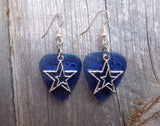 Double Star Charm Guitar Pick Earrings - Pick Your Color