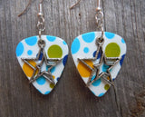 Double Star Charm Guitar Pick Earrings - Pick Your Color