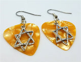 CLEARANCE Star of David Charm Guitar Pick Earrings - Pick Your Color