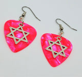 CLEARANCE Star of David Charm Guitar Pick Earrings - Pick Your Color