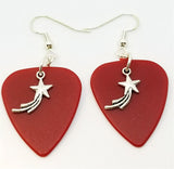 CLEARANCE Shooting Star Charm Guitar Pick Earrings - Pick Your Color