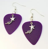 CLEARANCE Shooting Star Charm Guitar Pick Earrings - Pick Your Color