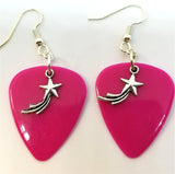 CLEARANCE Shooting Star Charm Guitar Pick Earrings - Pick Your Color