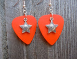 CLEARANCE Star with Face Charm Guitar Pick Earrings - Pick Your Color