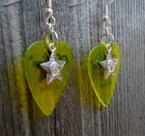 CLEARANCE Star with Face Charm Guitar Pick Earrings - Pick Your Color
