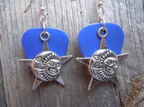 CLEARANCE Sun, Moon and Star with Faces Charm Guitar Pick Earrings - Pick Your Color