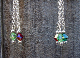 Sugar Skull on a Green Background Guitar Pick Earrings with Swarovski Crystal Dangles