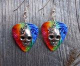 Sugar Skull Charm Guitar Pick Earrings 3D - Pick Your Color